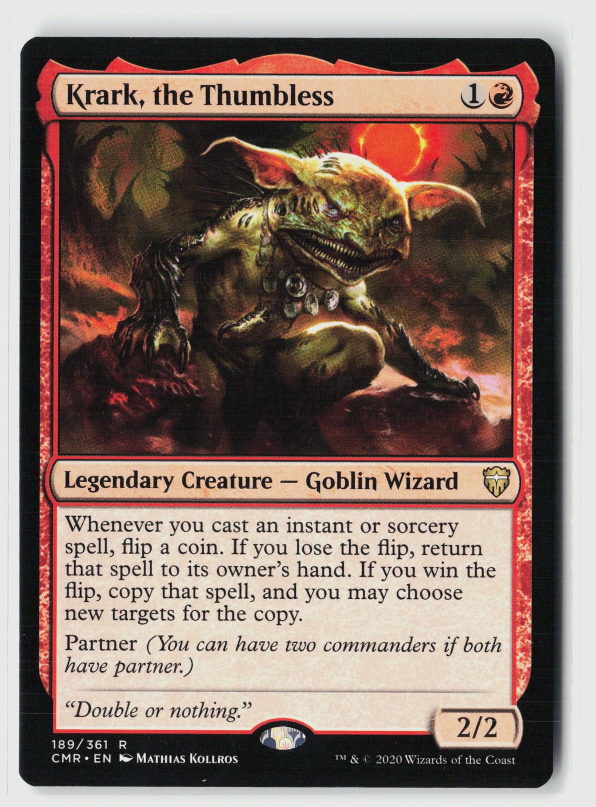 Krark, the Thumbless #189 (NM) Commander Legends CMR Magic MTG