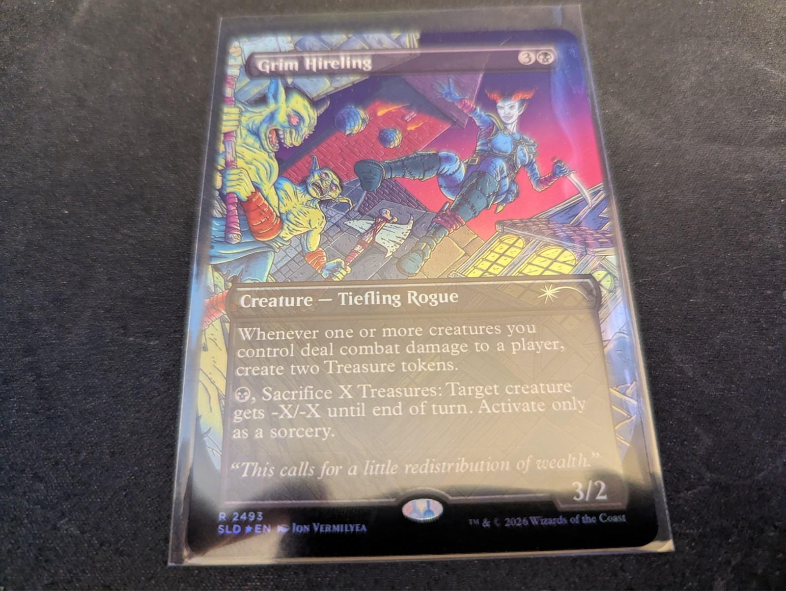 MTG Magic the Gathering FOIL Grim Hireling Borderless SLD!