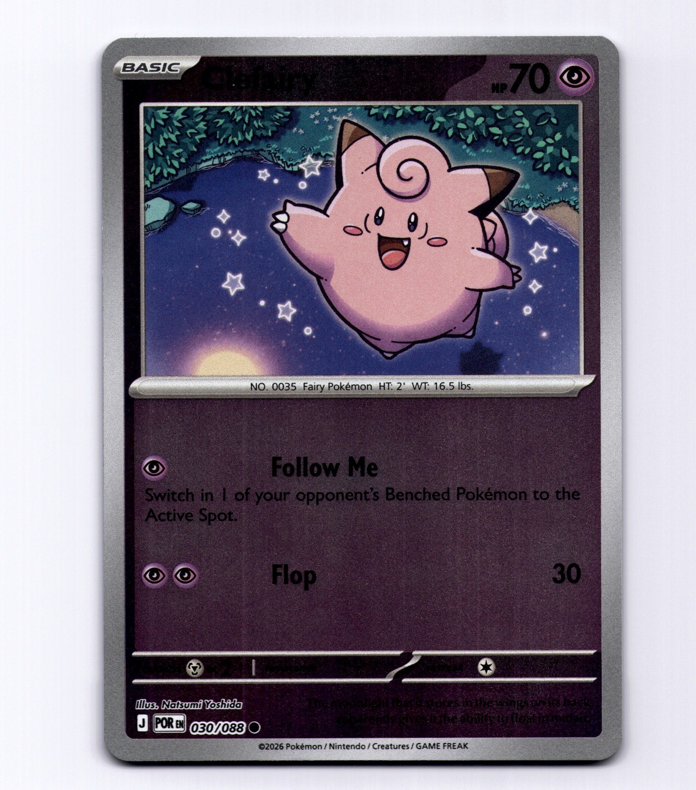 Clefairy – 030/088 Reverse Holofoil ME03: Perfect Order Pokemon Natsumi Yoshida
