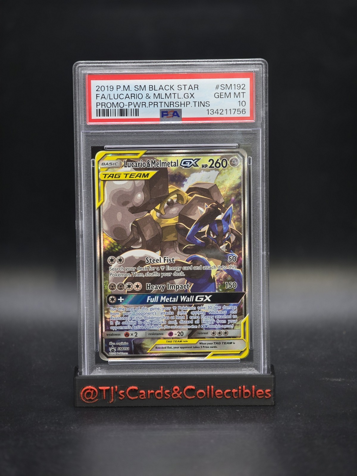2019 LUCARIO & MELMETAL GX SM192 POWER PARTNERSHIP TINS POKEMON PSA 10