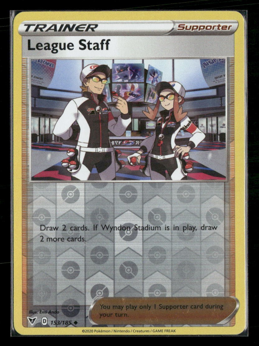 League Staff 153/185 Uncommon Vivid Voltage Pokemon Reverse Holo Near Mint