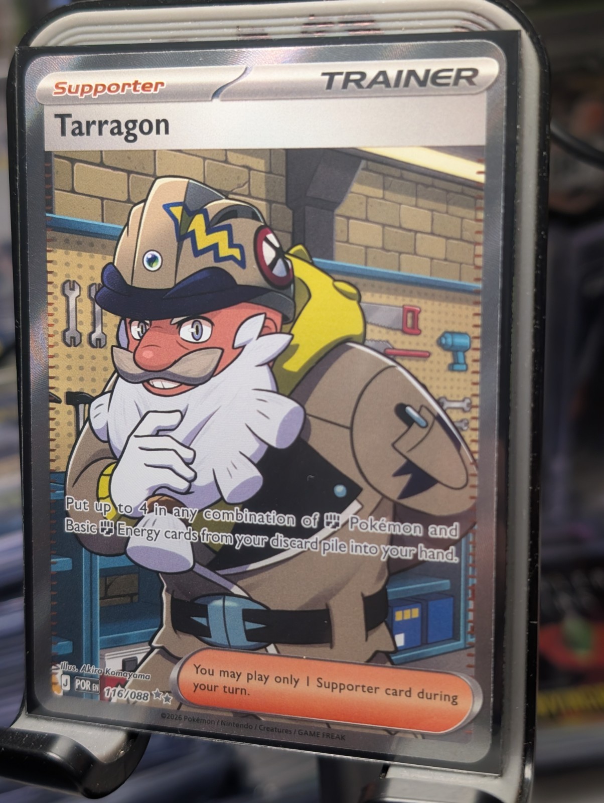 Pokémon Tarragon Trainer Supporter POR Rare 116/088 2026 Akira Komayama