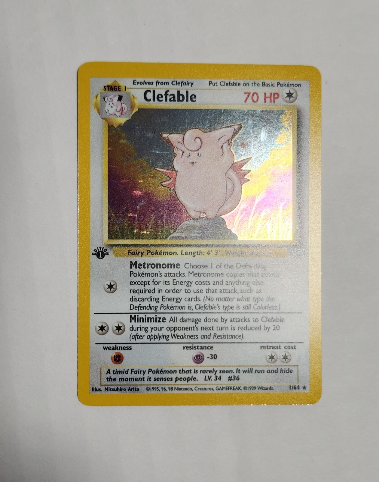 Pokemon TCG – Clefable – 1st Edition Holo – Lightly Played – 01/64 Jungle Set