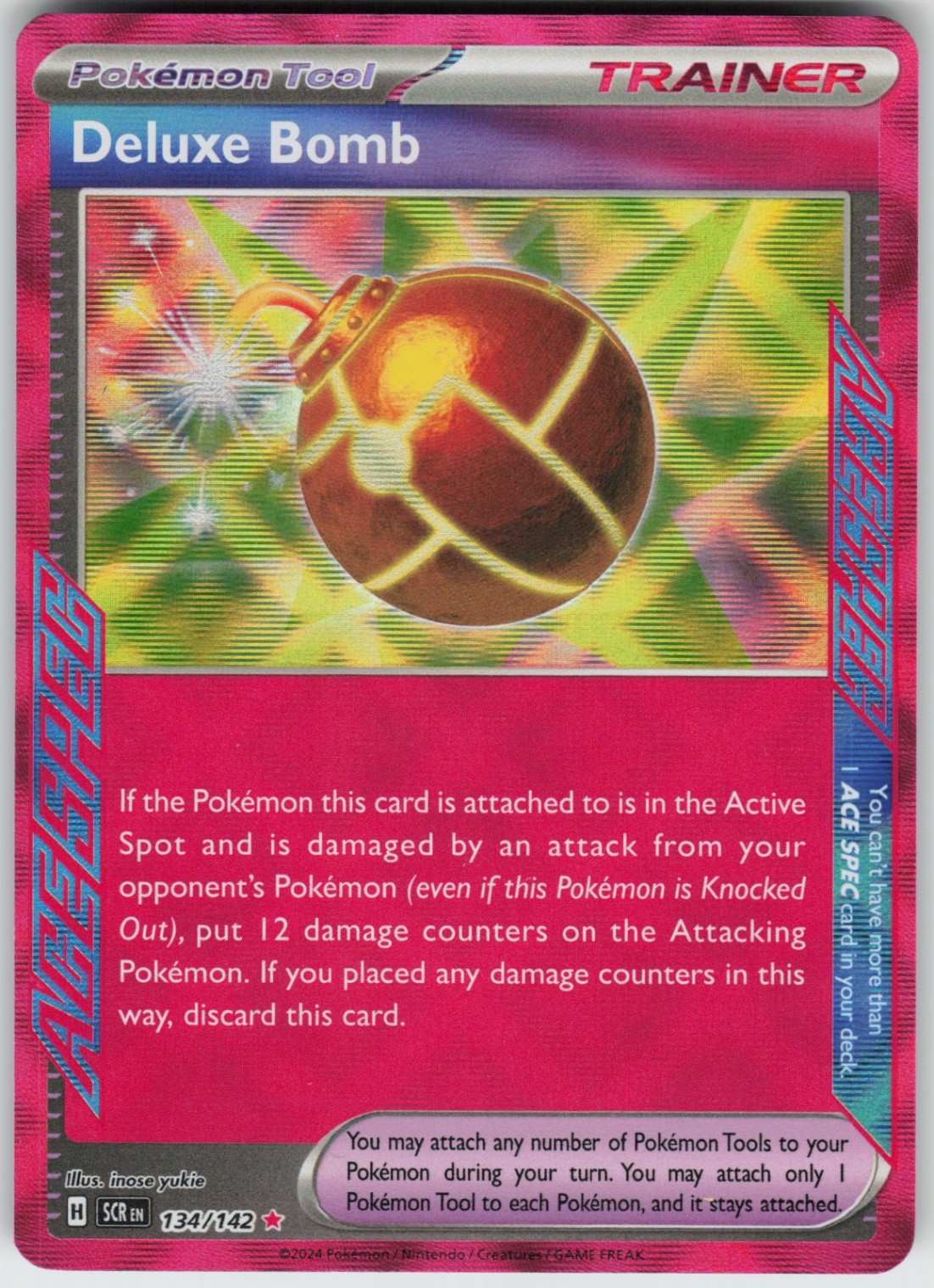 Foil Deluxe Bomb 134/142 SV07: Stellar Crown ACE SPEC Rare NM