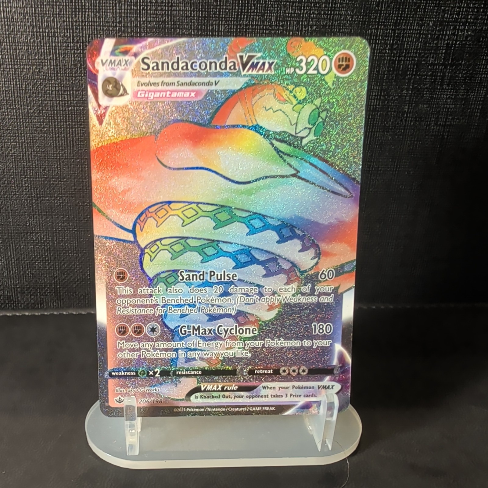 Sandaconda VMAX 206/198 Rainbow Rare Chilling Reign Pokemon Card