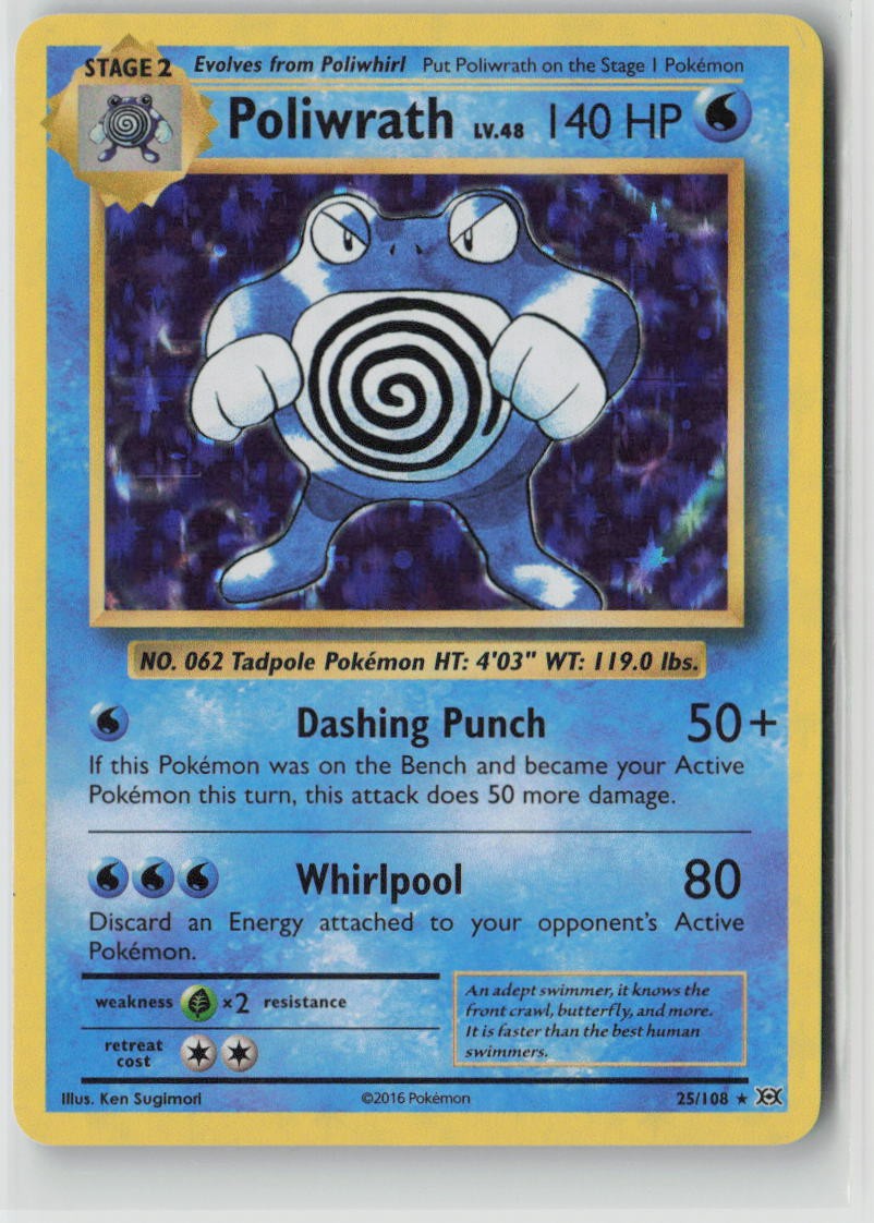 Poliwrath Holo Rare XY – Evolutions 25/108 LP