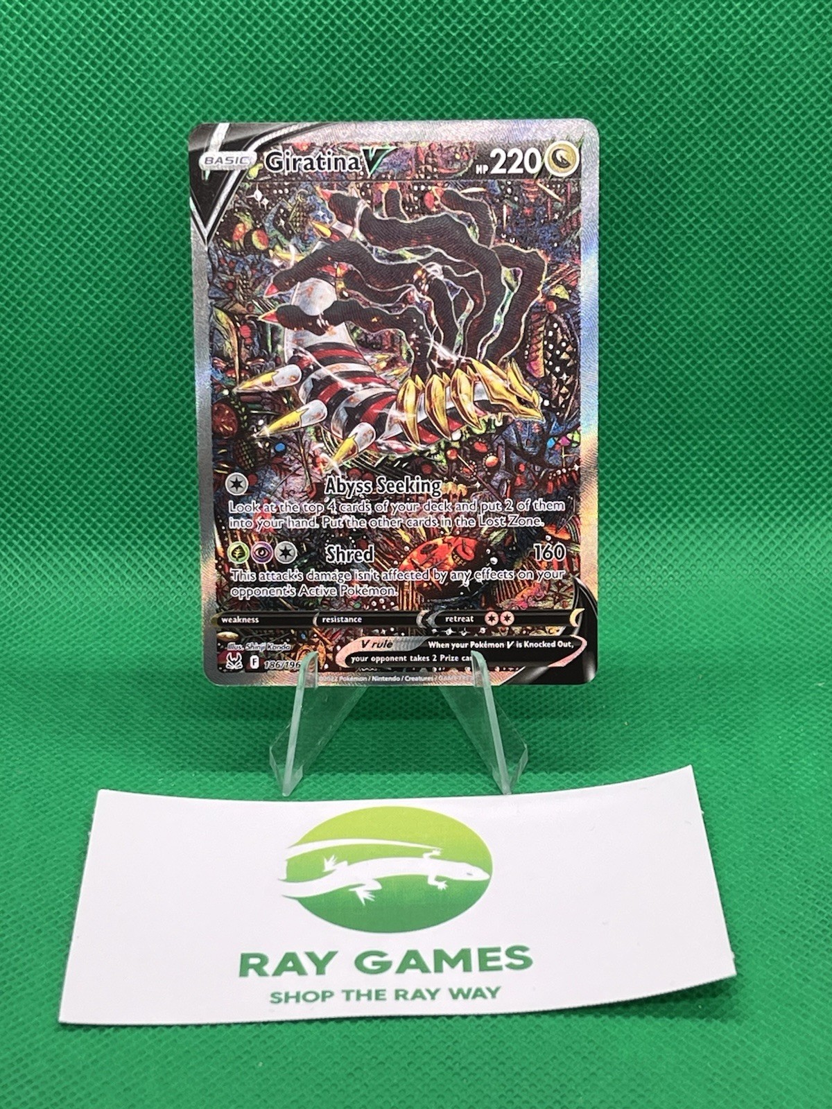 Pokémon Giratina V 186/196 Lost Orgin Alternate Art Holo Moderately Played+