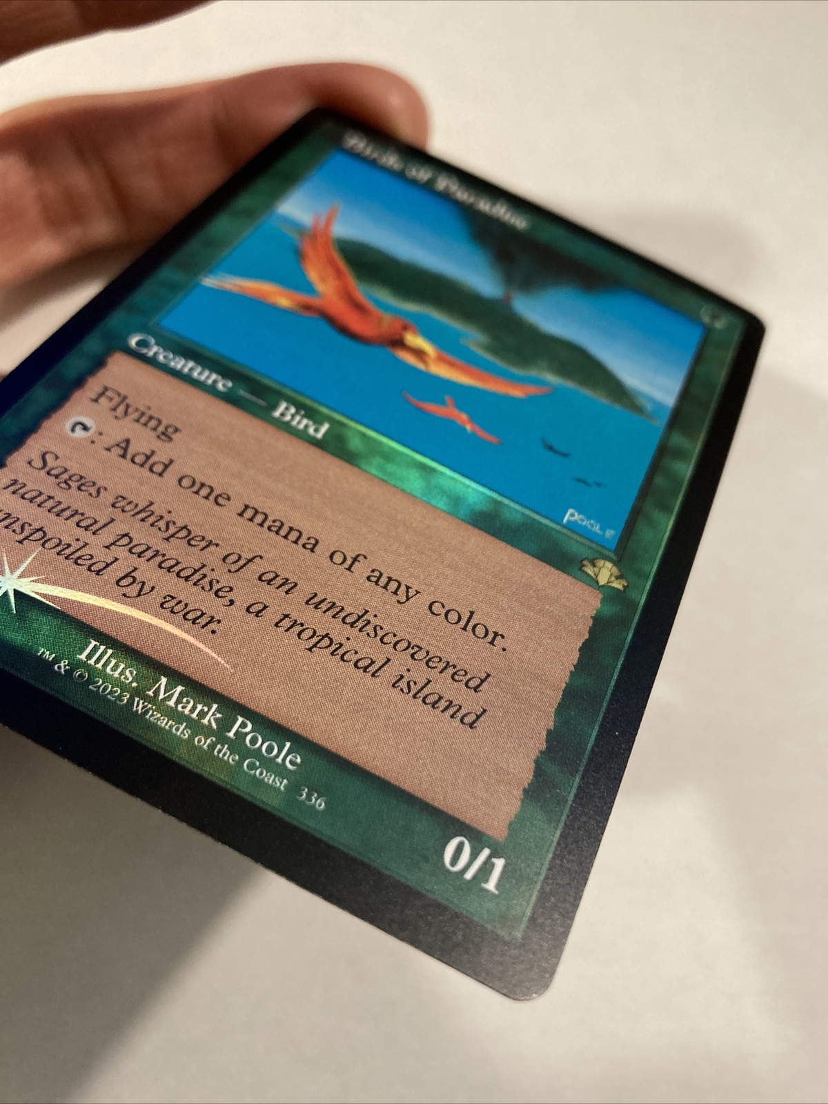 MTG Birds of Paradise *RETRO FRAME FOIL* Dominaria Remastered 336 NM