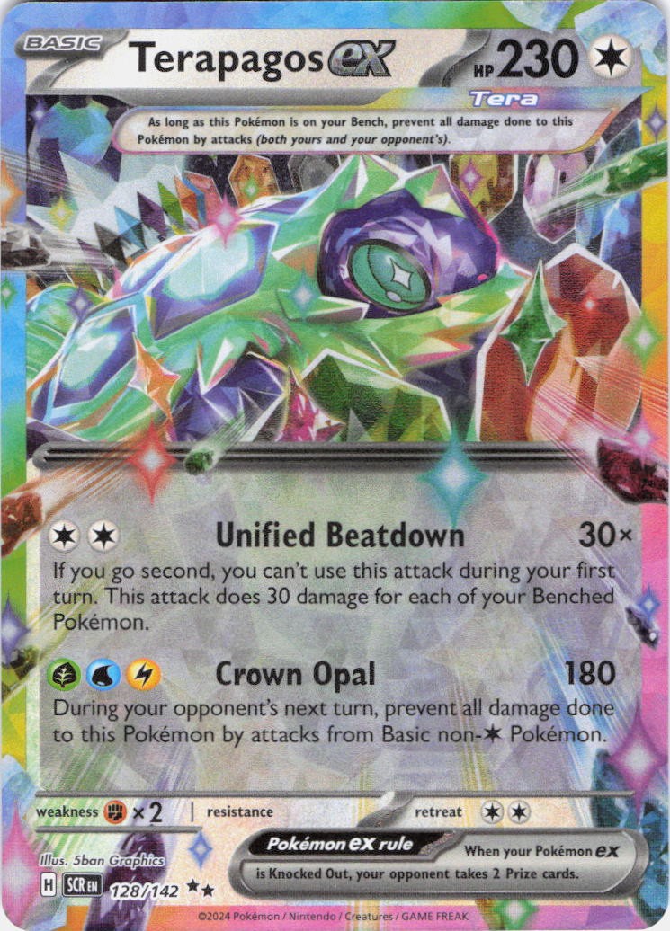 Terapagos ex Stellar Crown 128/142 Holo Pokemon TCG NM