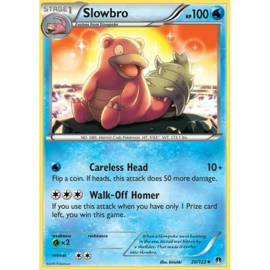 POKEMON CARD SLOWBRO 20/122 NO 080 HERMIT CRAB POKEMON TCG CCG