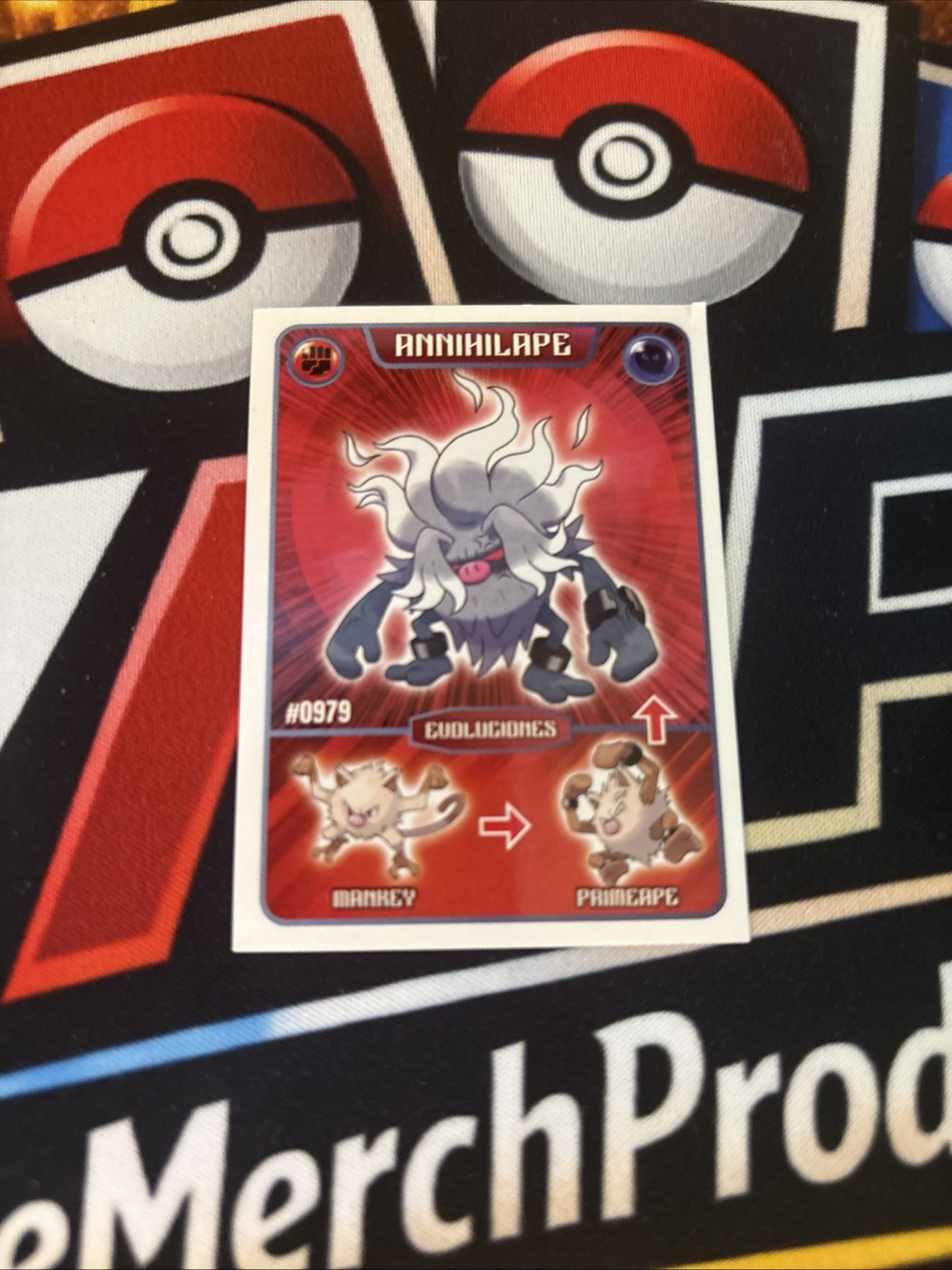 Rare POKEMON EVOLUTIONS STICKER Mankey – Primeape – Annihilape FULL ART Low Pop
