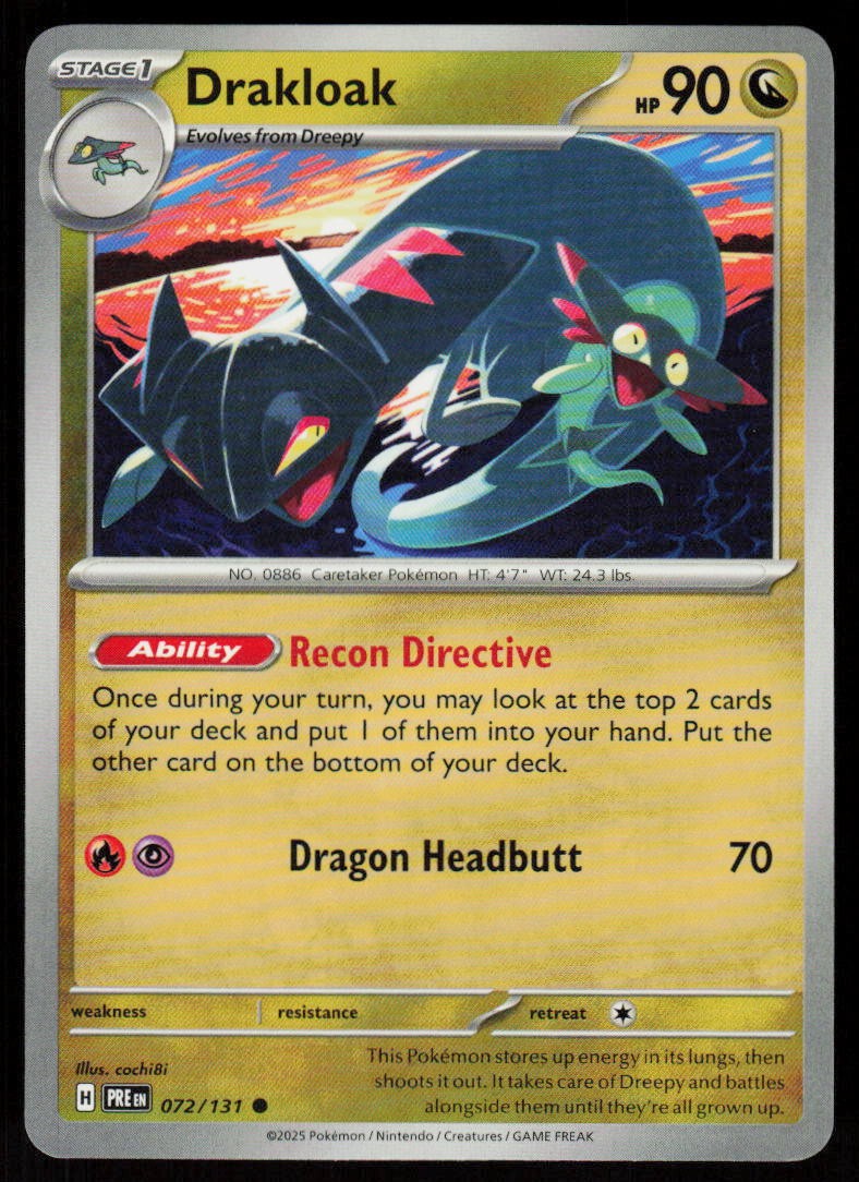 Drakloak 072/131 Common Prismatic Evolutions Pokemon Near Mint