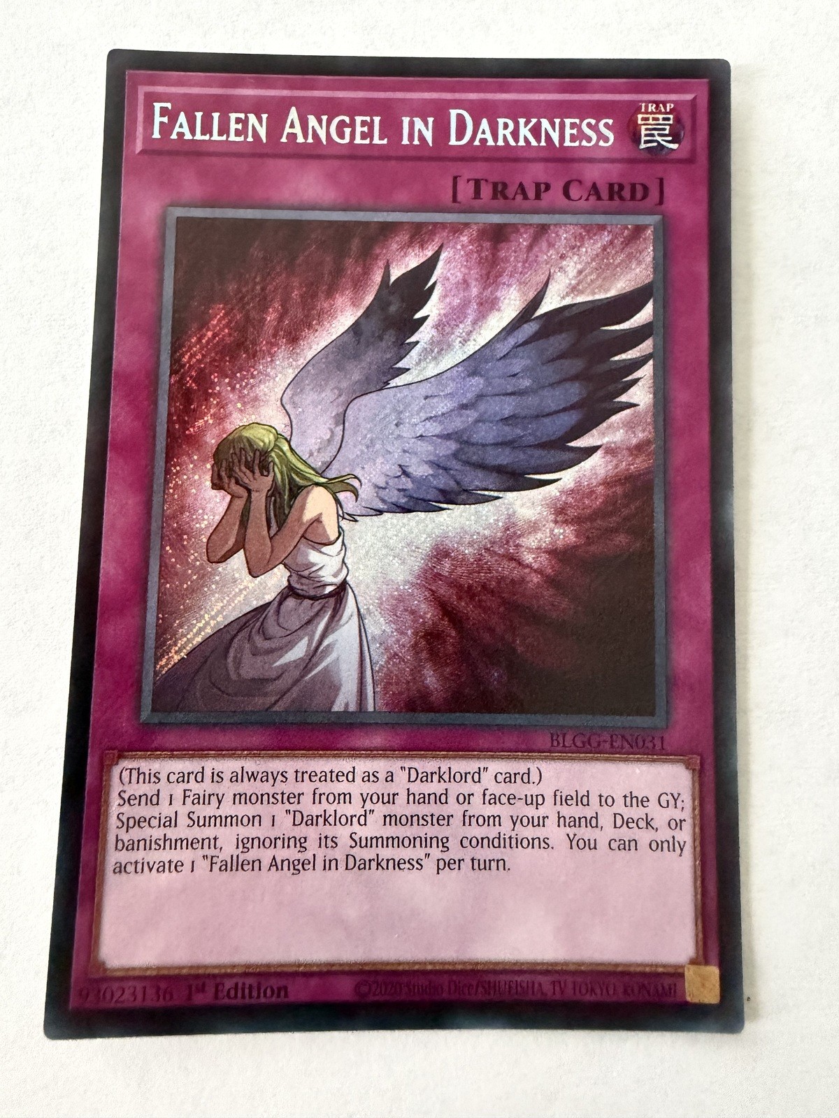 Yugioh – Fallen Angel in Darkness – Secret – 1st – BLGG-EN031 – NM