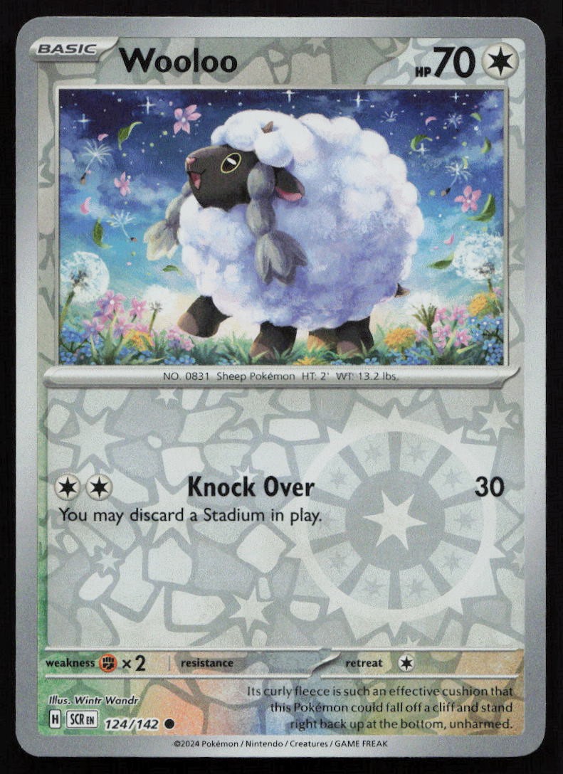 Wooloo 124/142 Common Stellar Crown Pokemon Reverse Holo Near Mint
