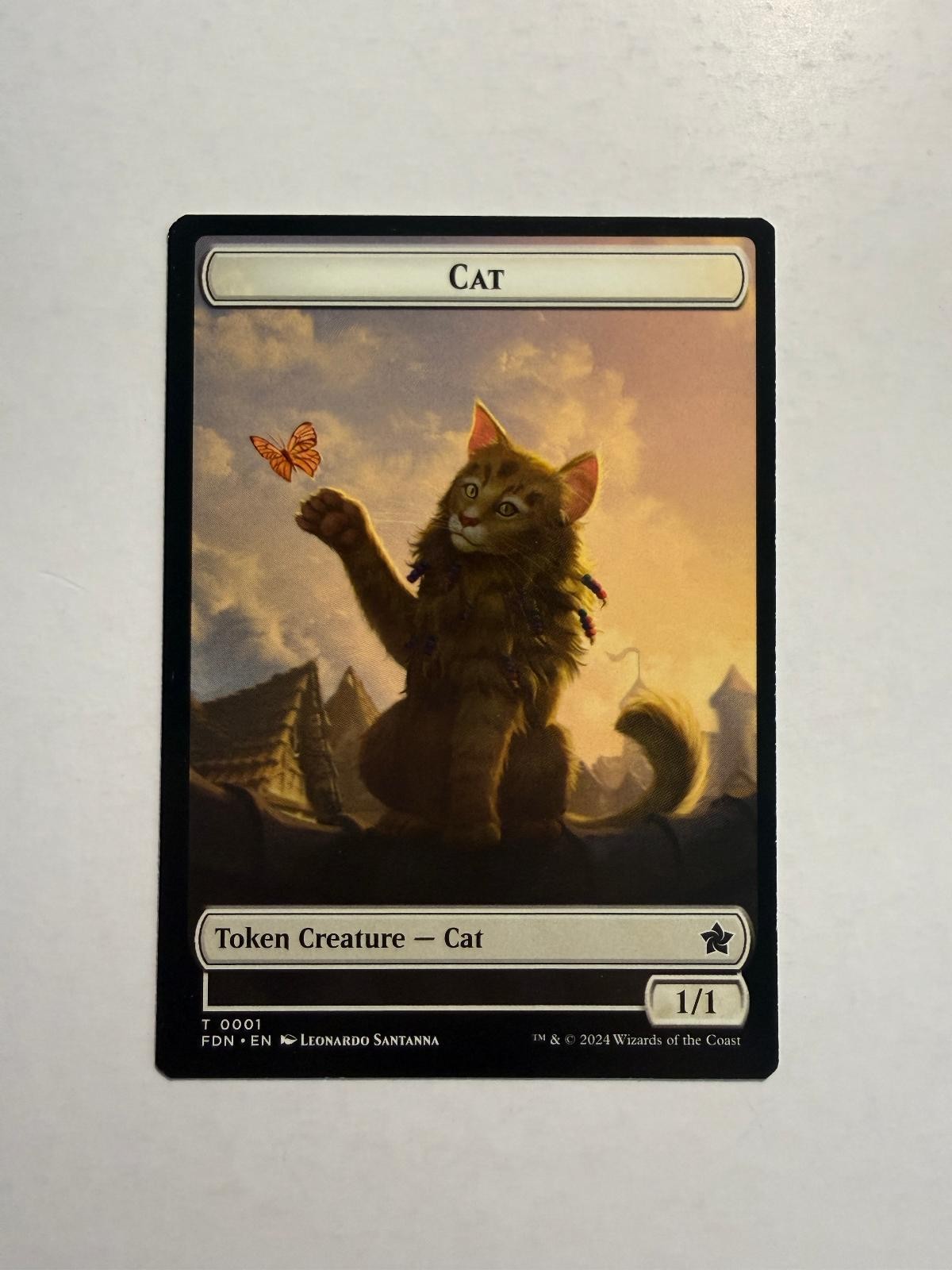 Spirit/Cat Double-Sided Token 1/7 MTG Foundations