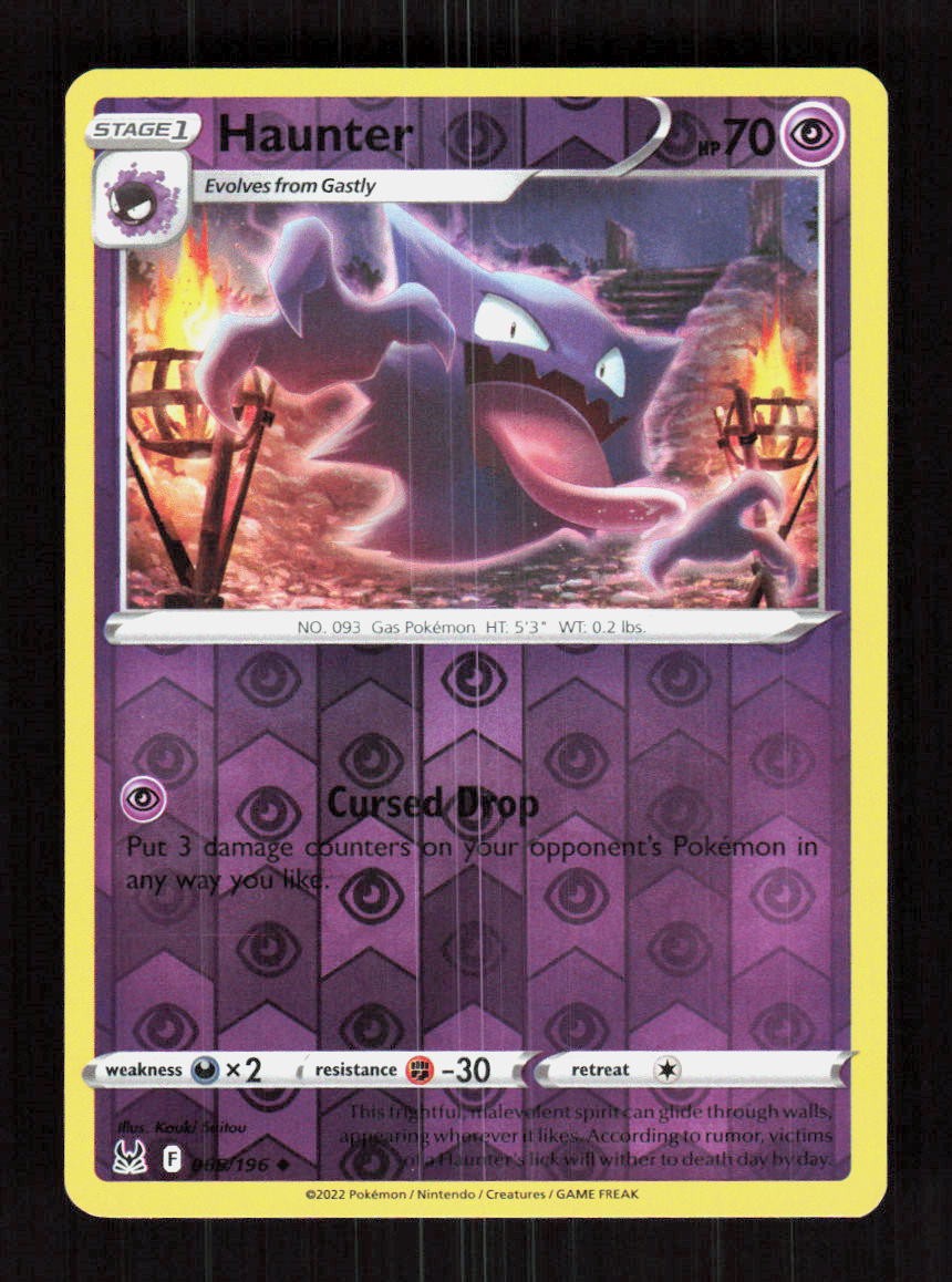 Haunter Reverse Holo 065/196 SWSH11: Lost Origin Uncommon NM