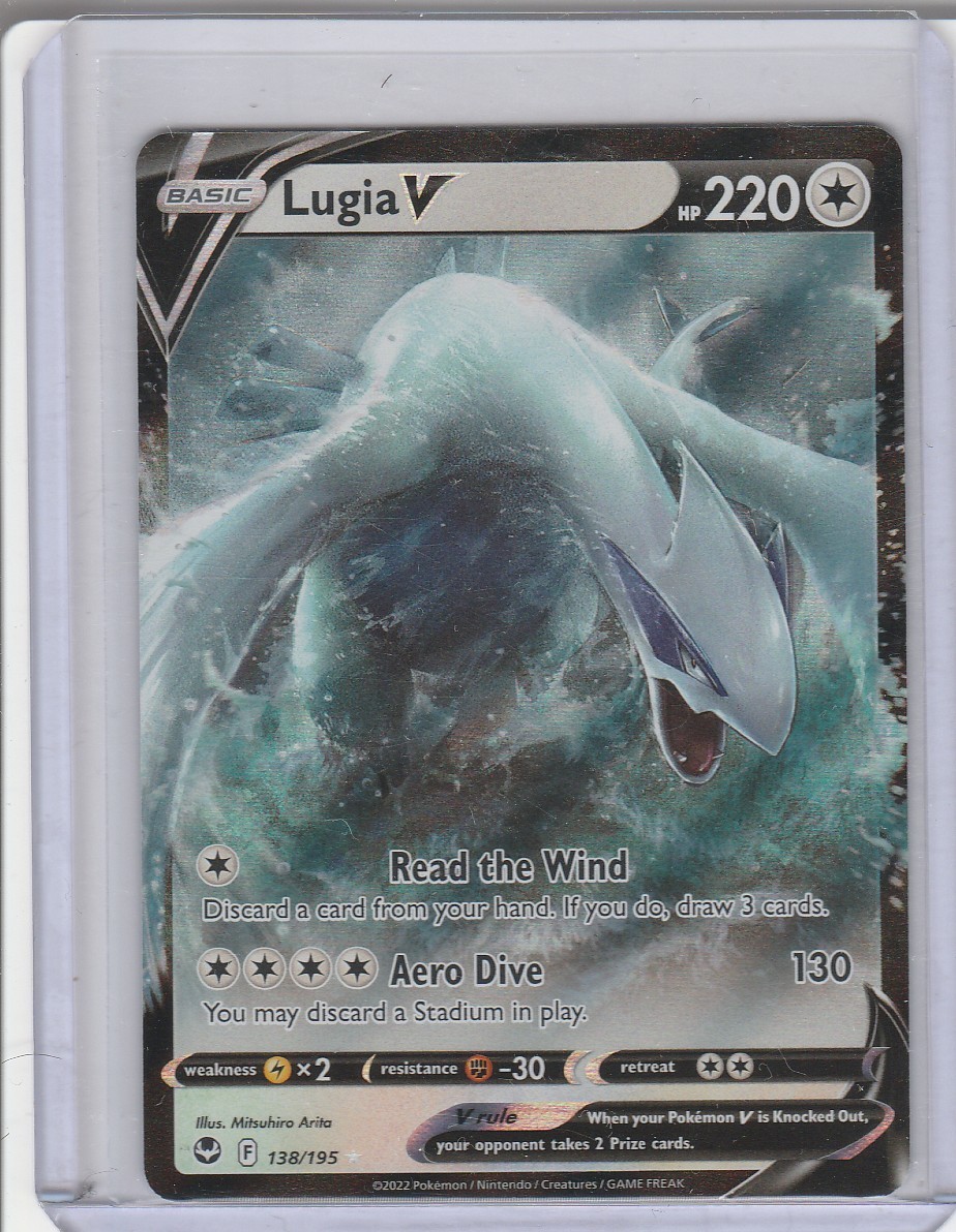 2023 POKEMON #138/195 LUGIA V SWORD & SHIELD SILVER TEMPEST HOLO FULL ART