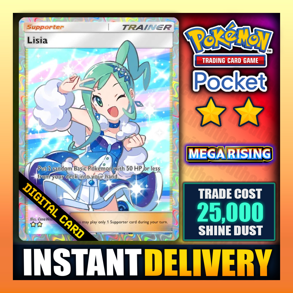 Lisia – Pokemon TCG Pocket – Full Art ⭐⭐ Mega Rising – English – Fast Trade ✅