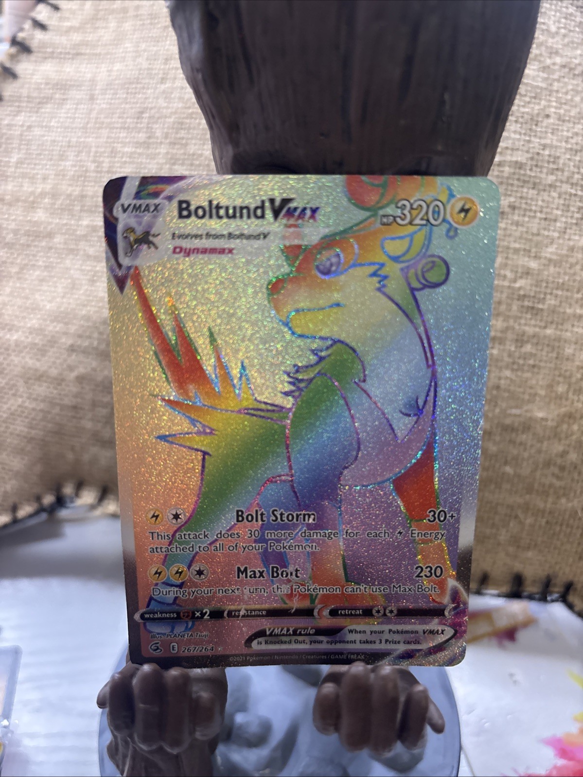 Boltund VMAX 267/264 Pokémon TCG Fusion Strike Holo Secret Rare Rainbow Rare