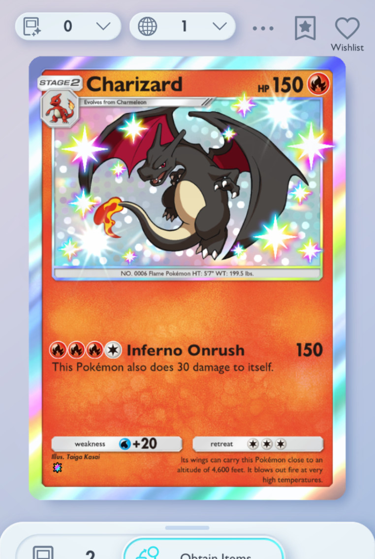 Pokemon TCG POCKET – Charizard Shiny 1⭐, Crimson Blaze, English