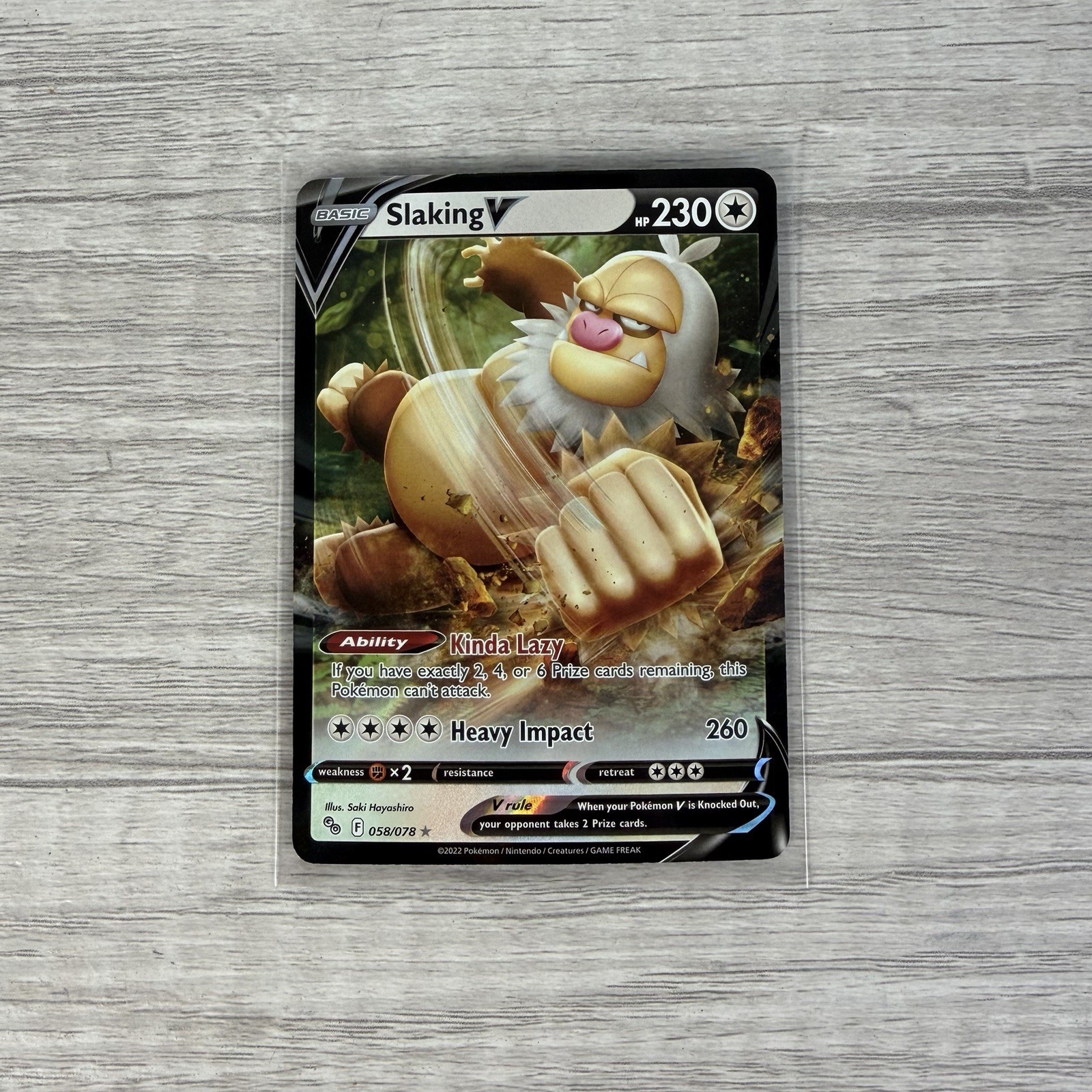 Slaking V Ultra Rare Holo Pokemon GO 058/078 NM Saki Hayashiro