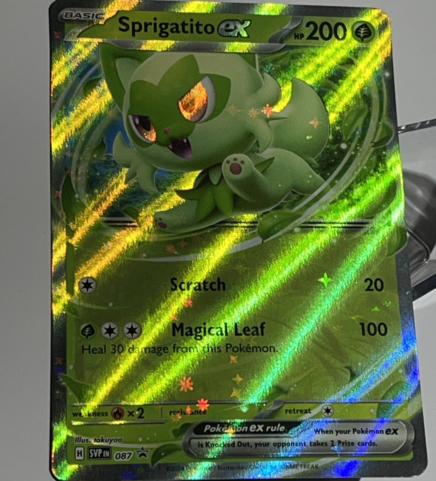 Pokemon PTCG Sprigatito EX SVP 087 Black Star Promo Ultra Rare M & NM