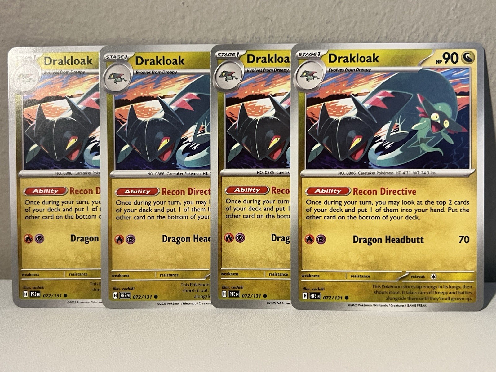 4x Drakloak 072/131 Prismatic Evolutions Pokemon TCG Playset x4