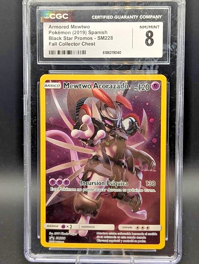 2019 Armored Mewtwo SM228 Spanish Fall Collector Chest CGC 8 NM/Mint