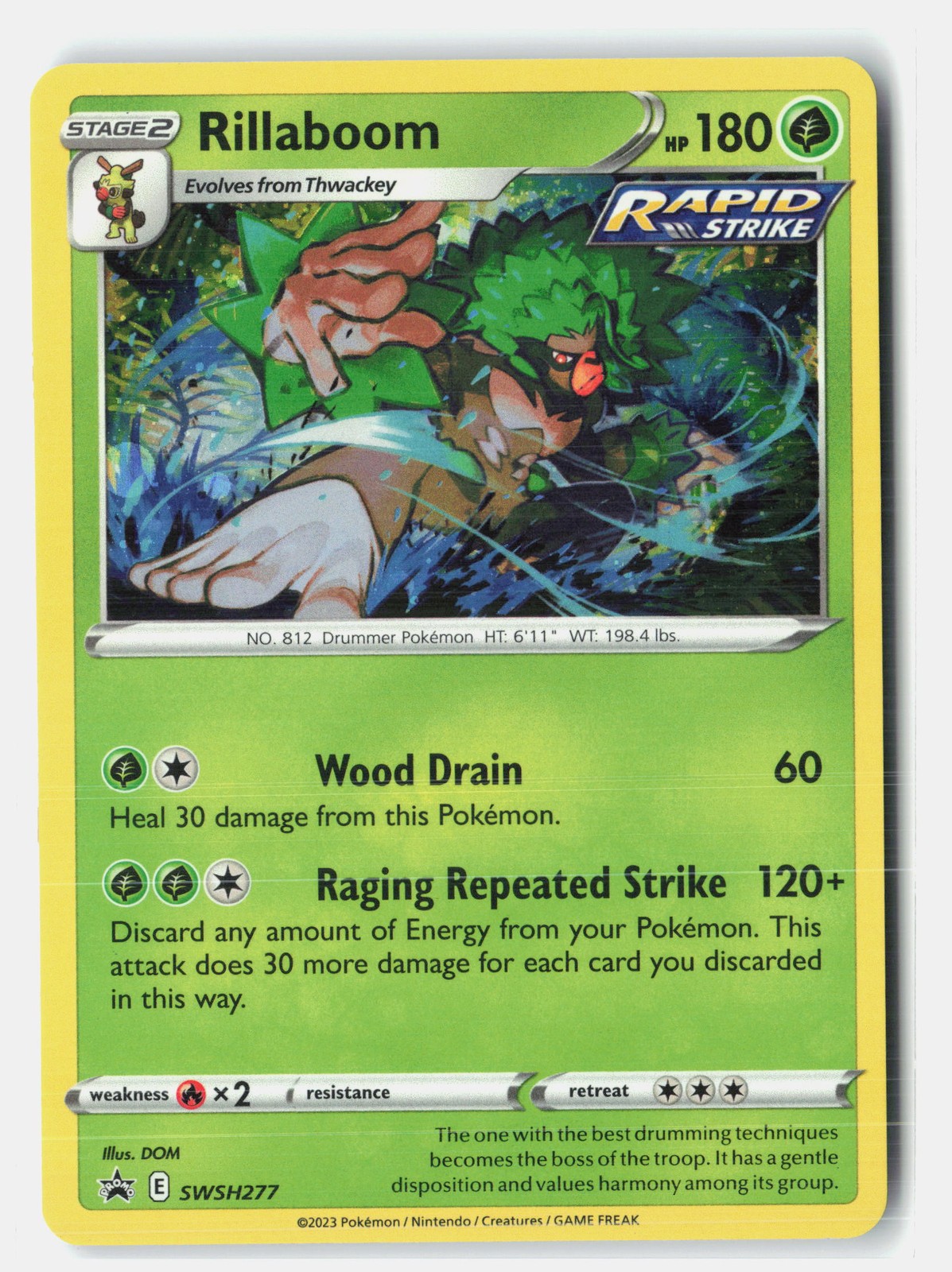 Rillaboom – Promo Holo SWSH: Sword & Shield Promo Cards SWSH277 NM Hitoshi Ariga