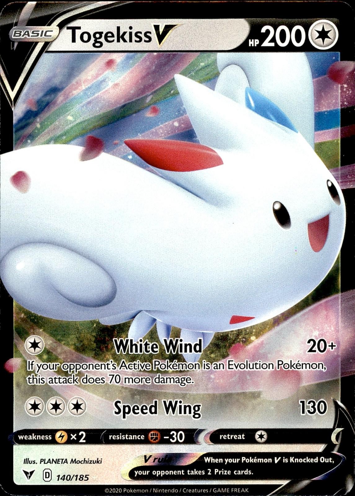 POKEMON TOGEKISS V 140 VIVID VOLTAGE 185 HOLO V RARE LP