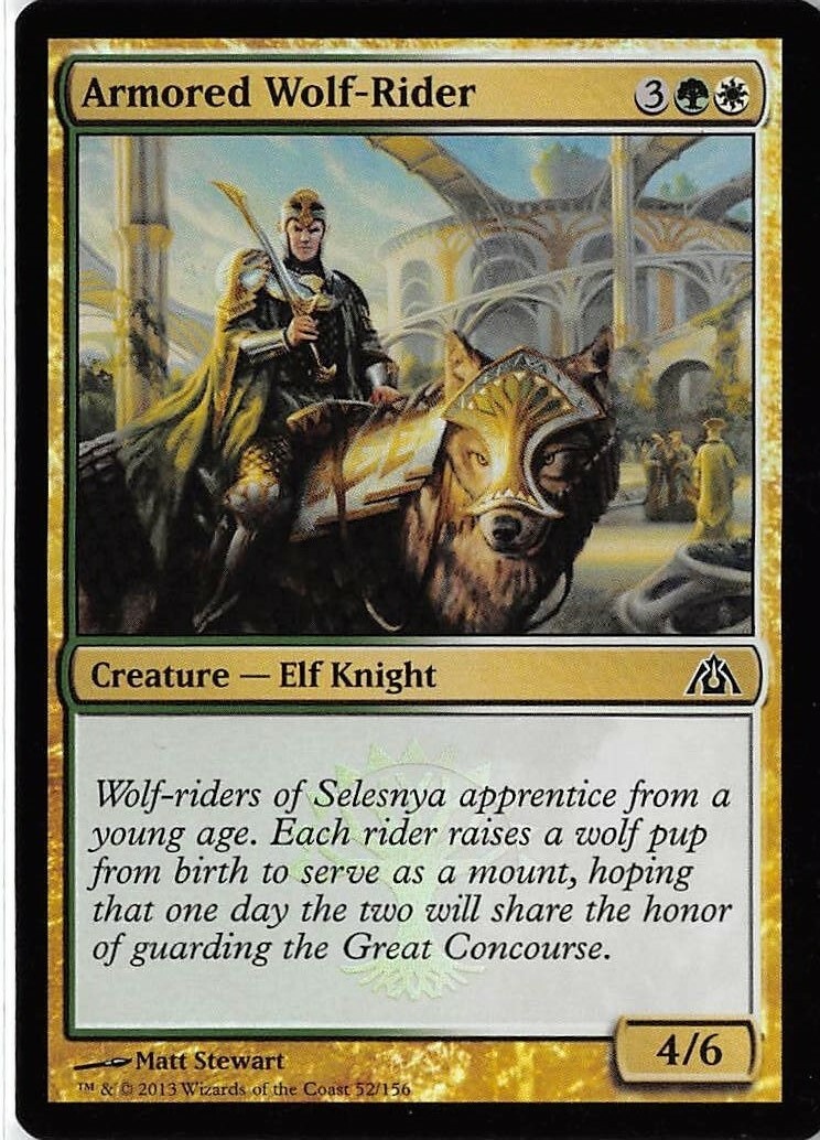 Armored Wolf-Rider *FOIL Common* Magic MtG x1 Dragon’s Maze MISPRINT (centering)