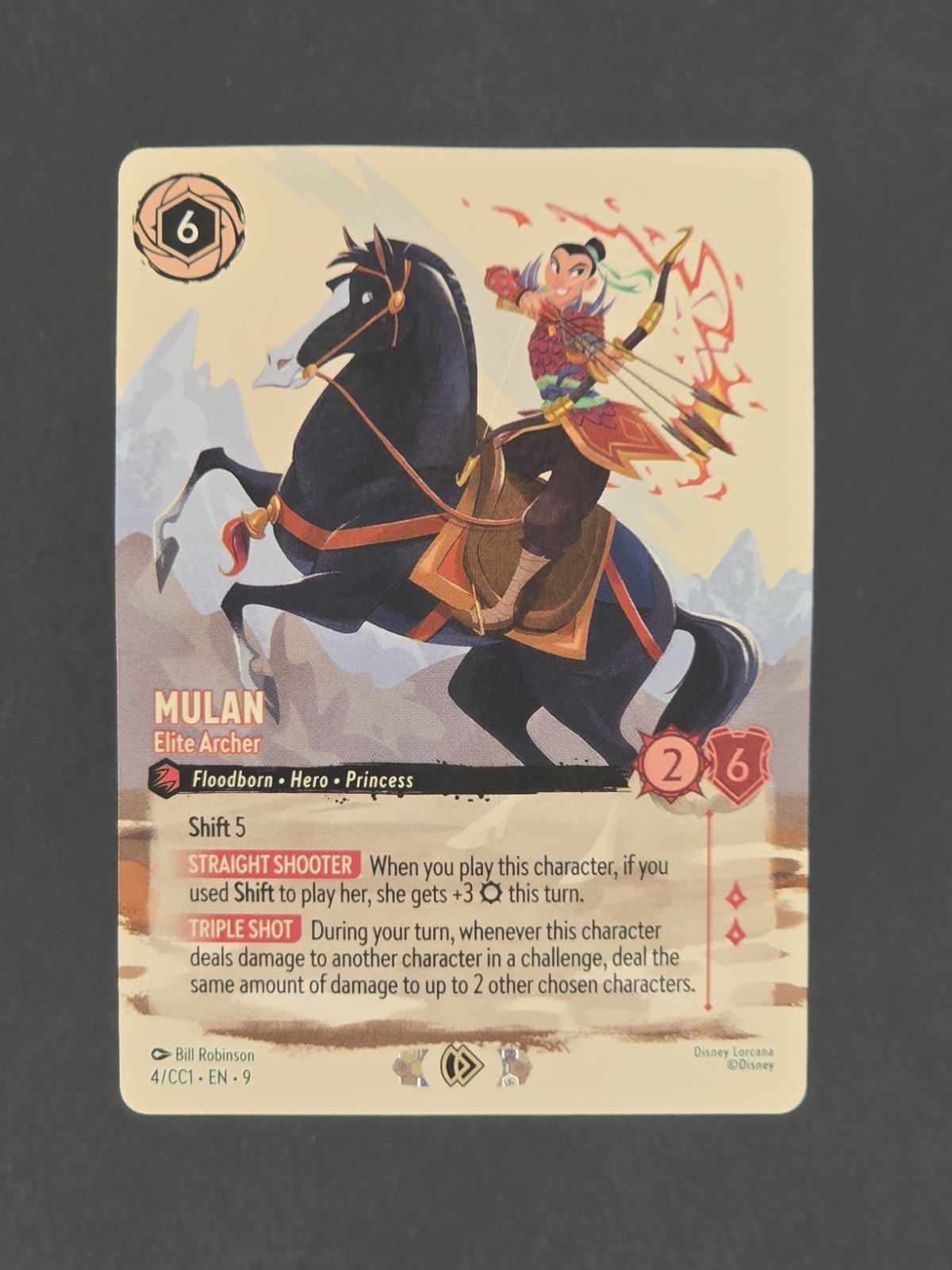 2026 Disney Lorcana Mulan Elite Archer 4 CC1 Curator Collection Heroines