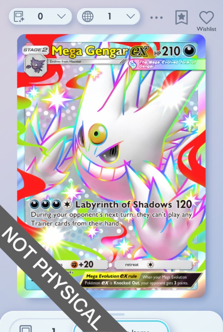 Pokemon TCG POCKET – Mega Gengar Shiny 2⭐, Mega Shine, English
