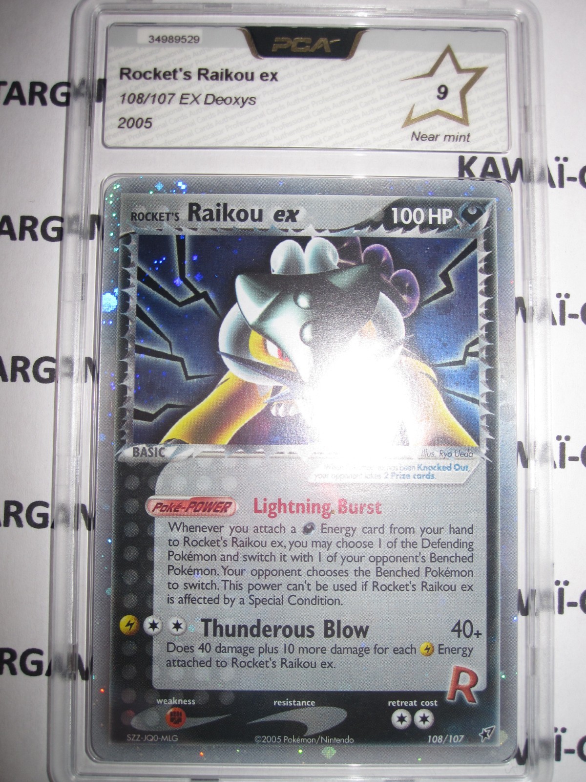 POKEMON RAIKOU EX 108/107 EX DEOXYS ENGLISH REVERSE HOLO PCA 9 NO Psa POP 1