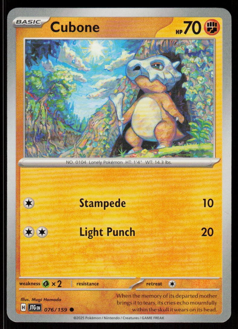 Cubone 076/159 Common Journey Together Pokemon Near Mint