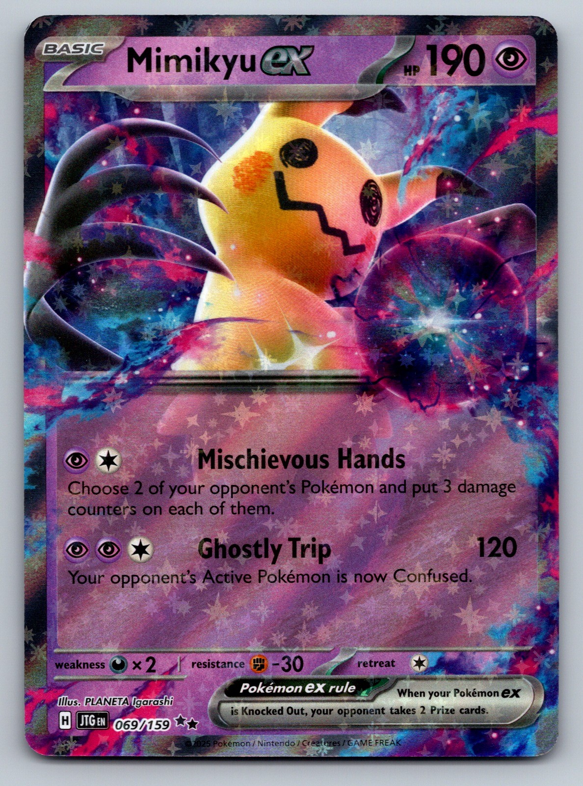 Mimikyu ex Double Rare JTG SV09: Journey Together 069/159 NM PLANETA Igarashi
