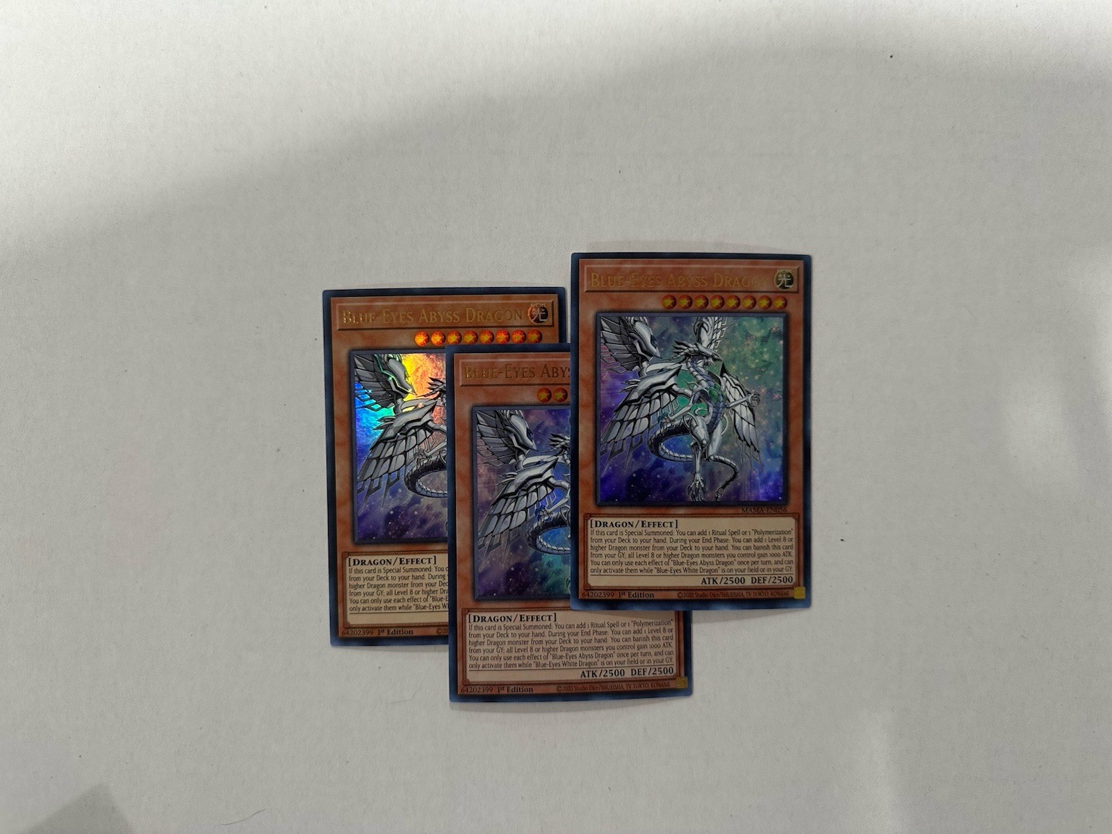 3x Blue-Eyes Abyss Dragon – MAMA-EN056 – Ultra Rare – 1st Edition NM Yugioh