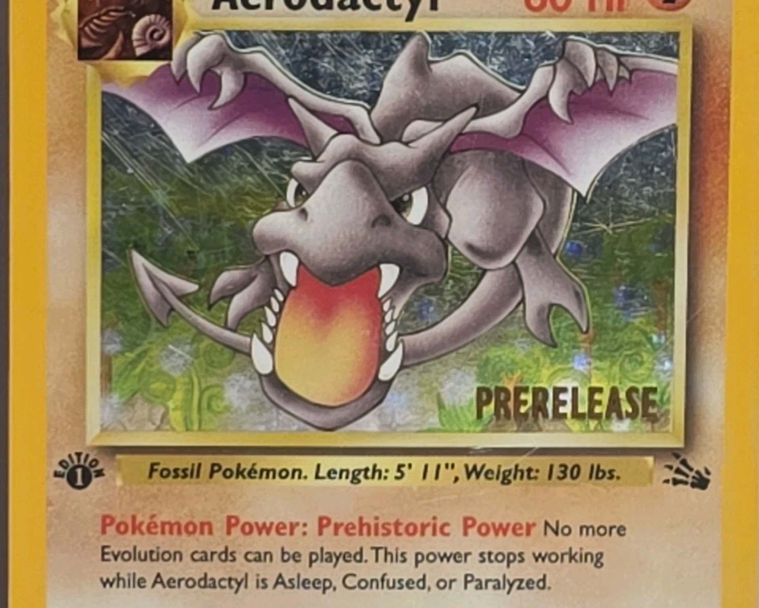 Aerodactyl 1/62 1st Edition Prerelease Stamped WOTC Holo Rare 1999 Pokemon LP-MP