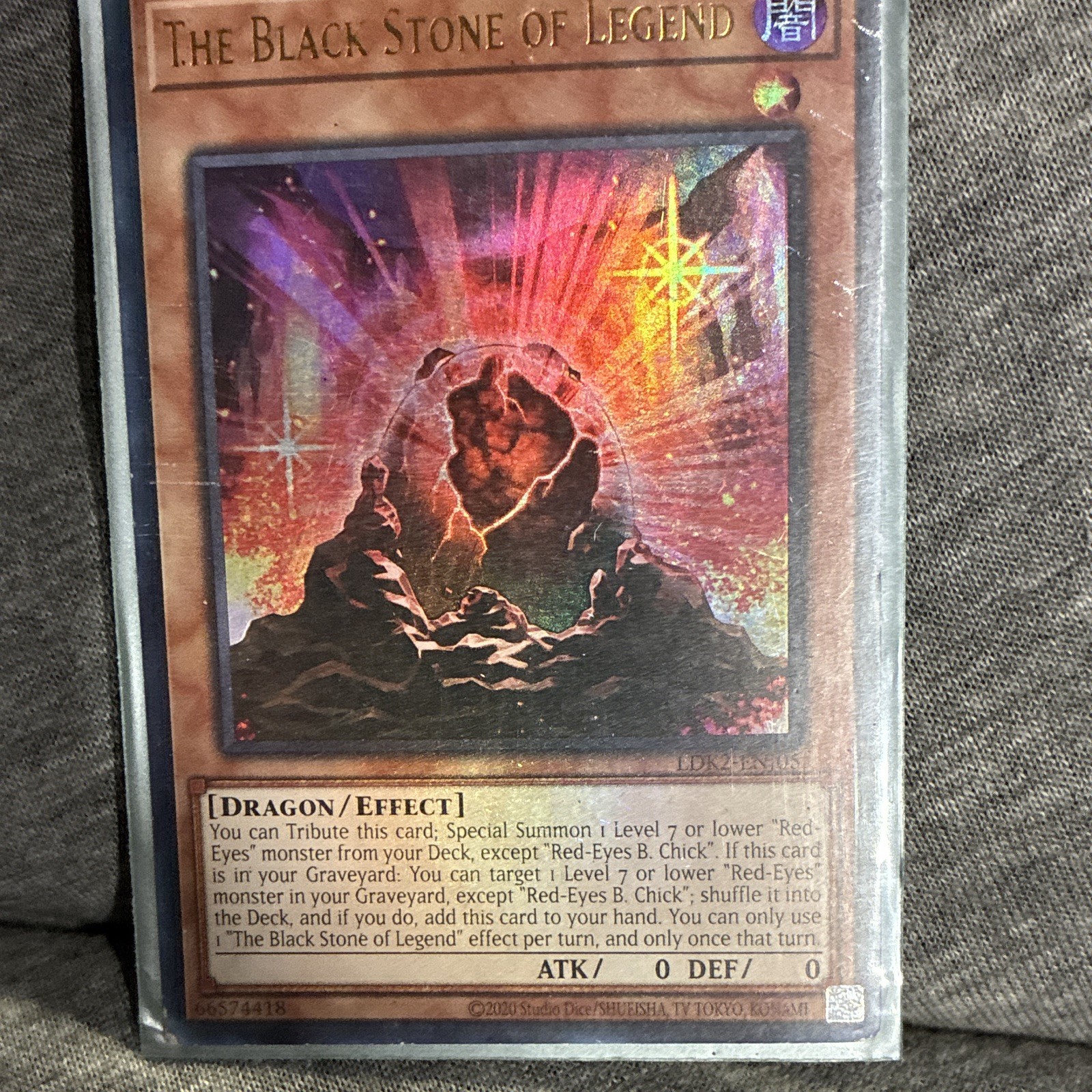 Konami The Black Stone of Legend LDK2-ENJ05 Legendary Decks II Holo 1st Ed