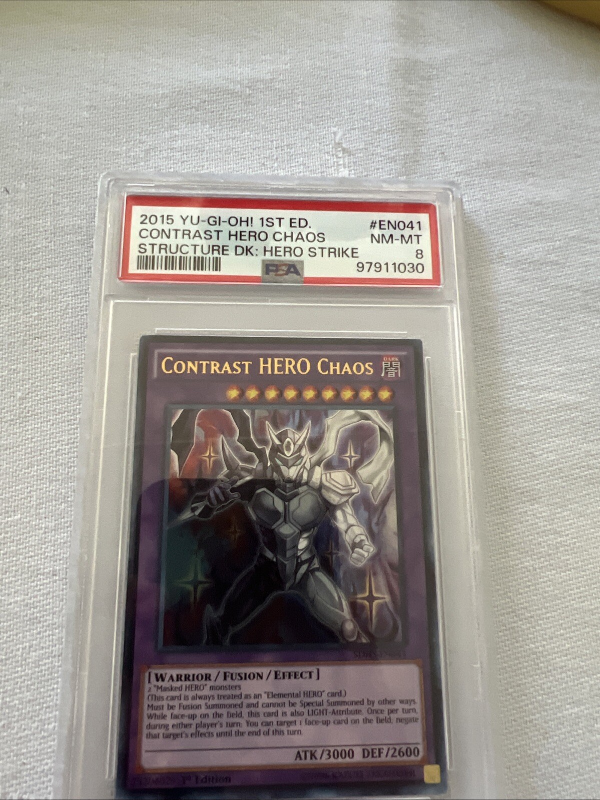 Masked HERO Divine Wind – SDHS-EN043 – Super Rare – 1st Edition PSA 8
