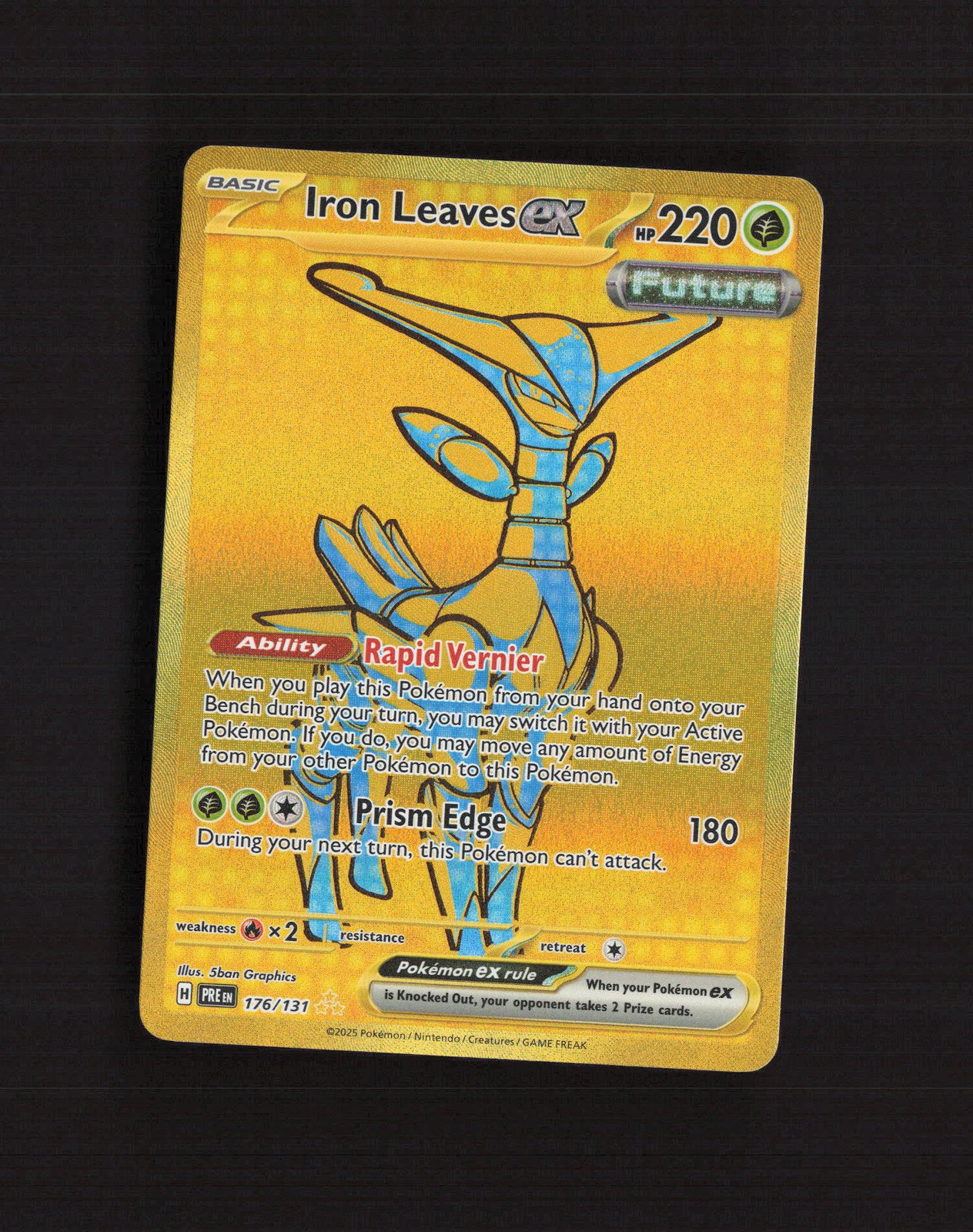 Iron Leaves ex 176/131 Prismatic Evolutions Full Art Hyper Rare Pokemon Card NM