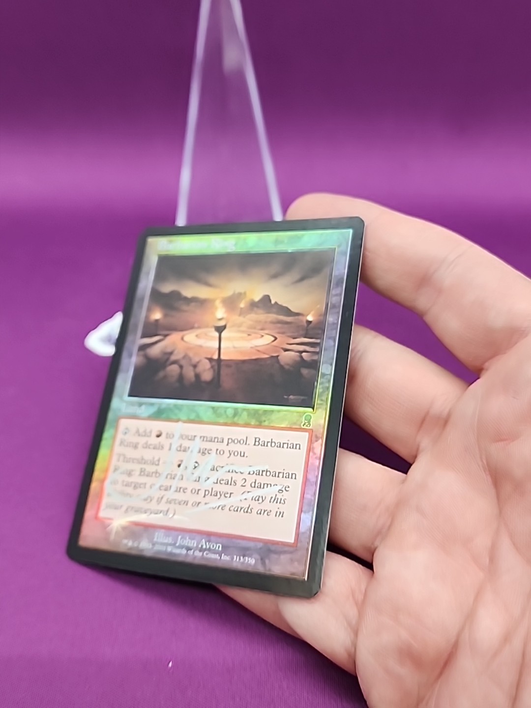 MTG Foil Barbarian Ring Signed John Avon Odyssey Silver Signature *CCGHouse* RD