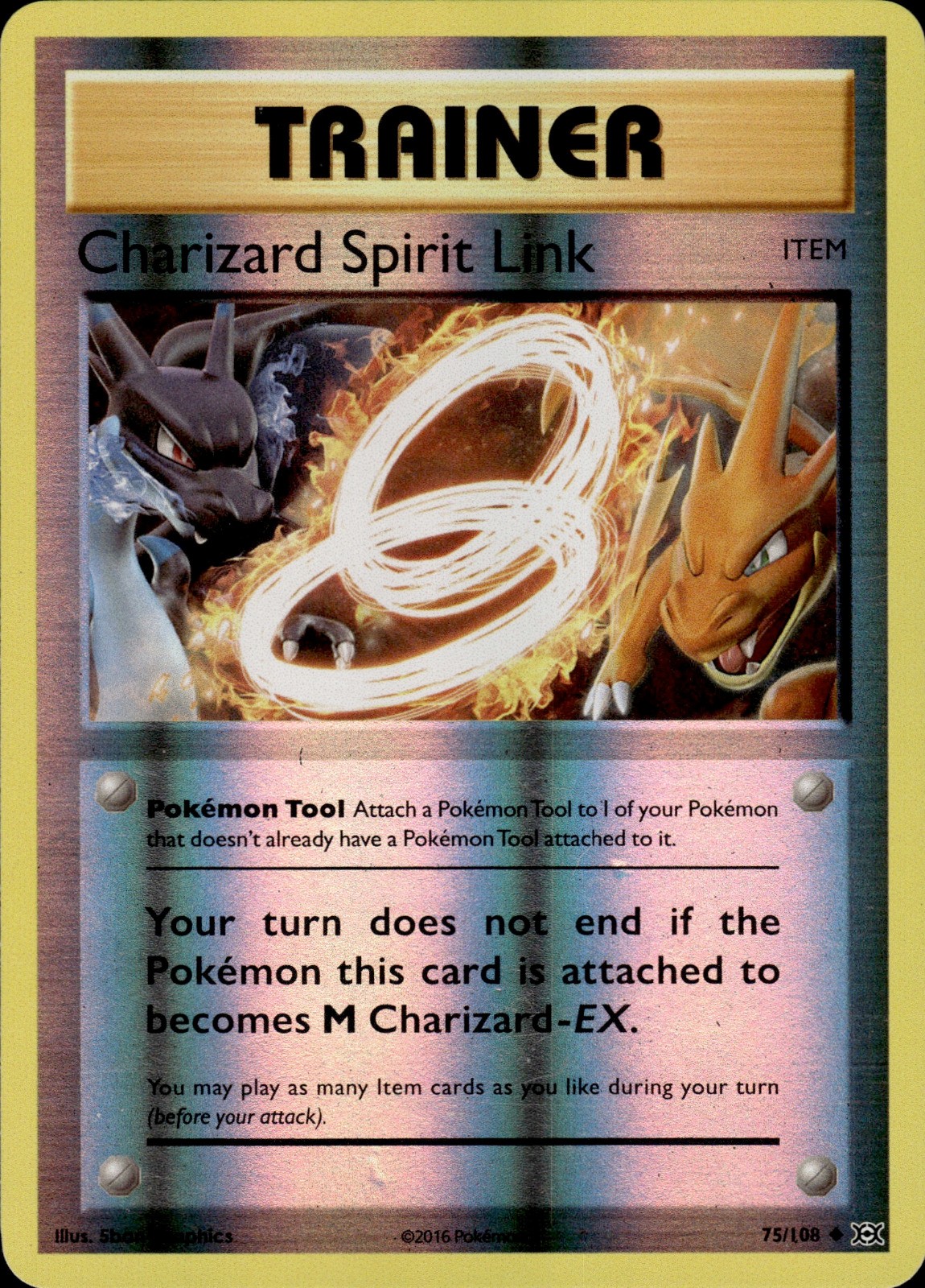 Pokemon TCG Card Charizard Spirit Link Tool XY – Evolutions 75/108