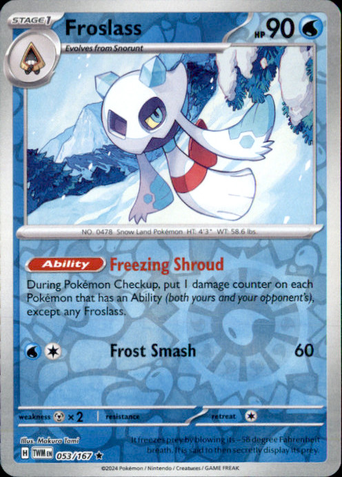 Froslass Reverse Holo Rare SV06: Twilight Masquerade 053/167 NM Makura Tami 2024