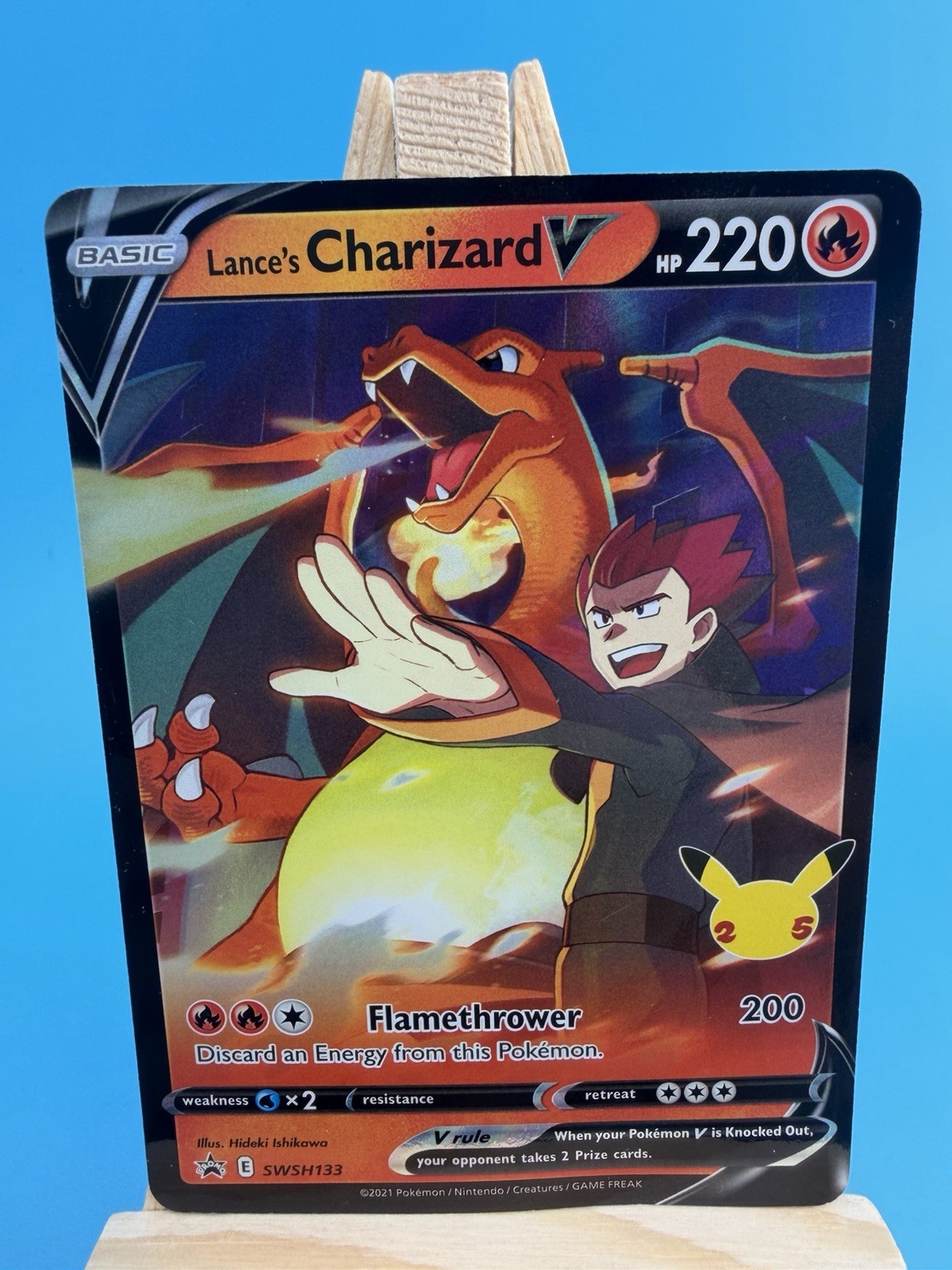 Pokemon TCG Lances’ Charizard v Celebrations SWSH133 Black Star Promo Card