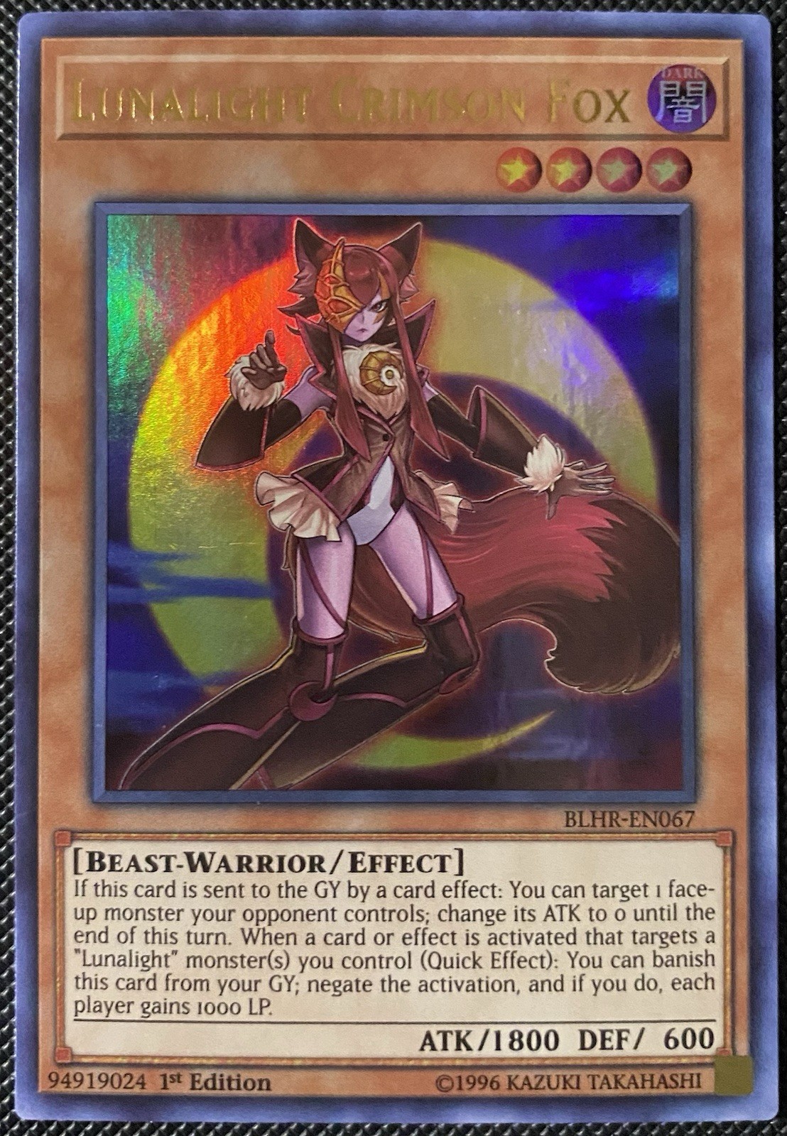 Lunalight Crimson Fox BLHR-EN067 Battles of Legend: Hero’s Revenge 1st Ed Yugioh