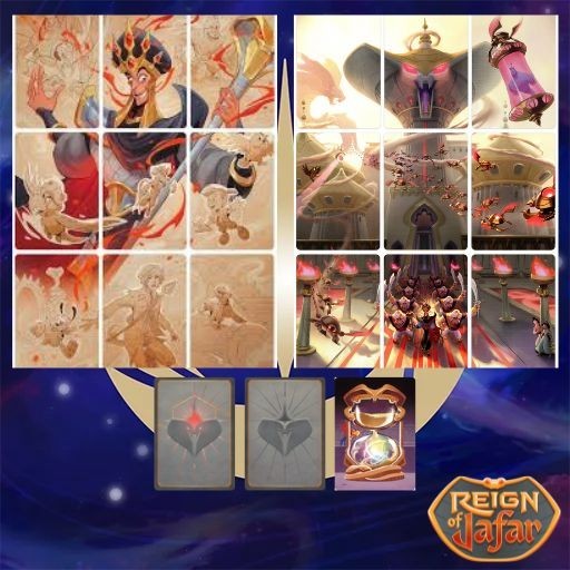 Reign of Jafar Lorcana – 21 Puzzle/Lore Cards.