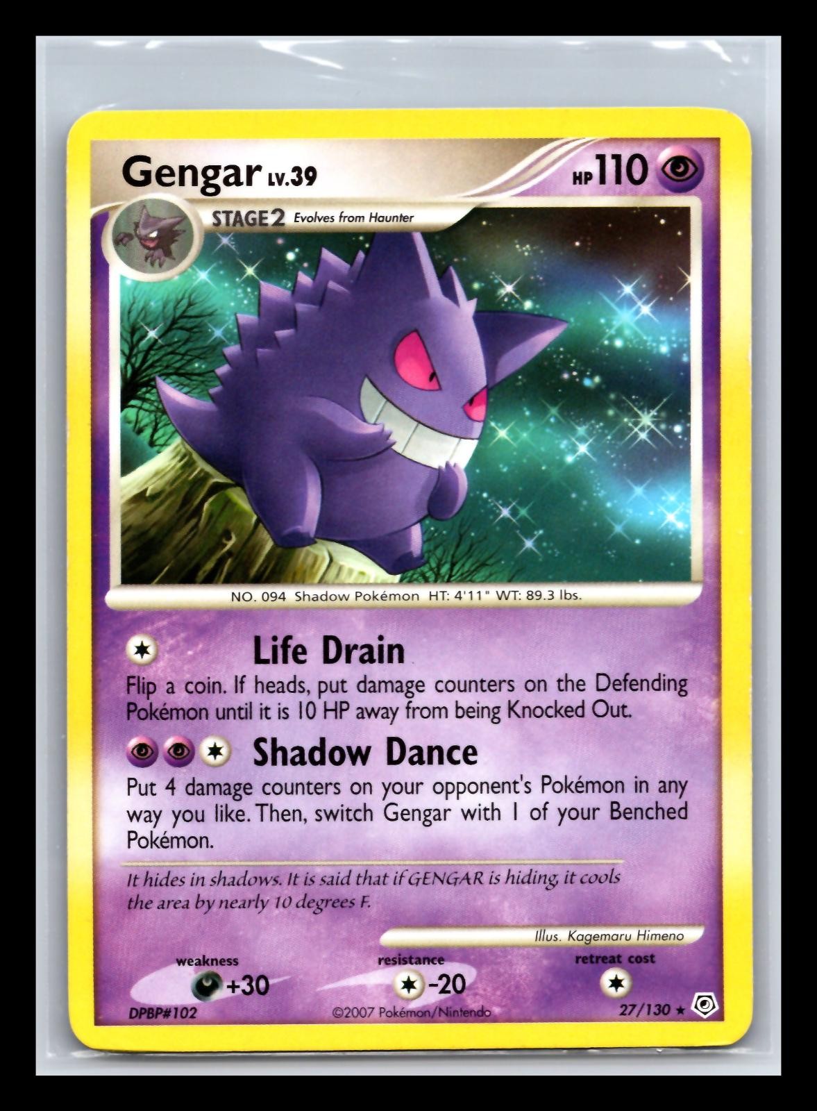 Gengar 27/130 Rare Diamond & Pearl Pokemon Moderately Played