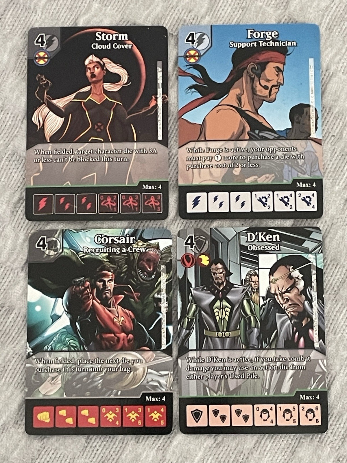(12)Card with 24 Dice Masters Dark Phoenix Saga 2020 Marvel Storm Rogue Vulcan +