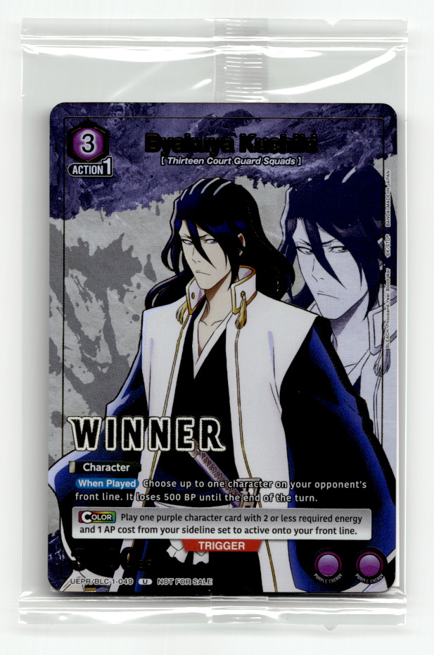 Union Arena – Byakuya Kuchiki Foil Winner Promo – Sealed – Bleach Anime
